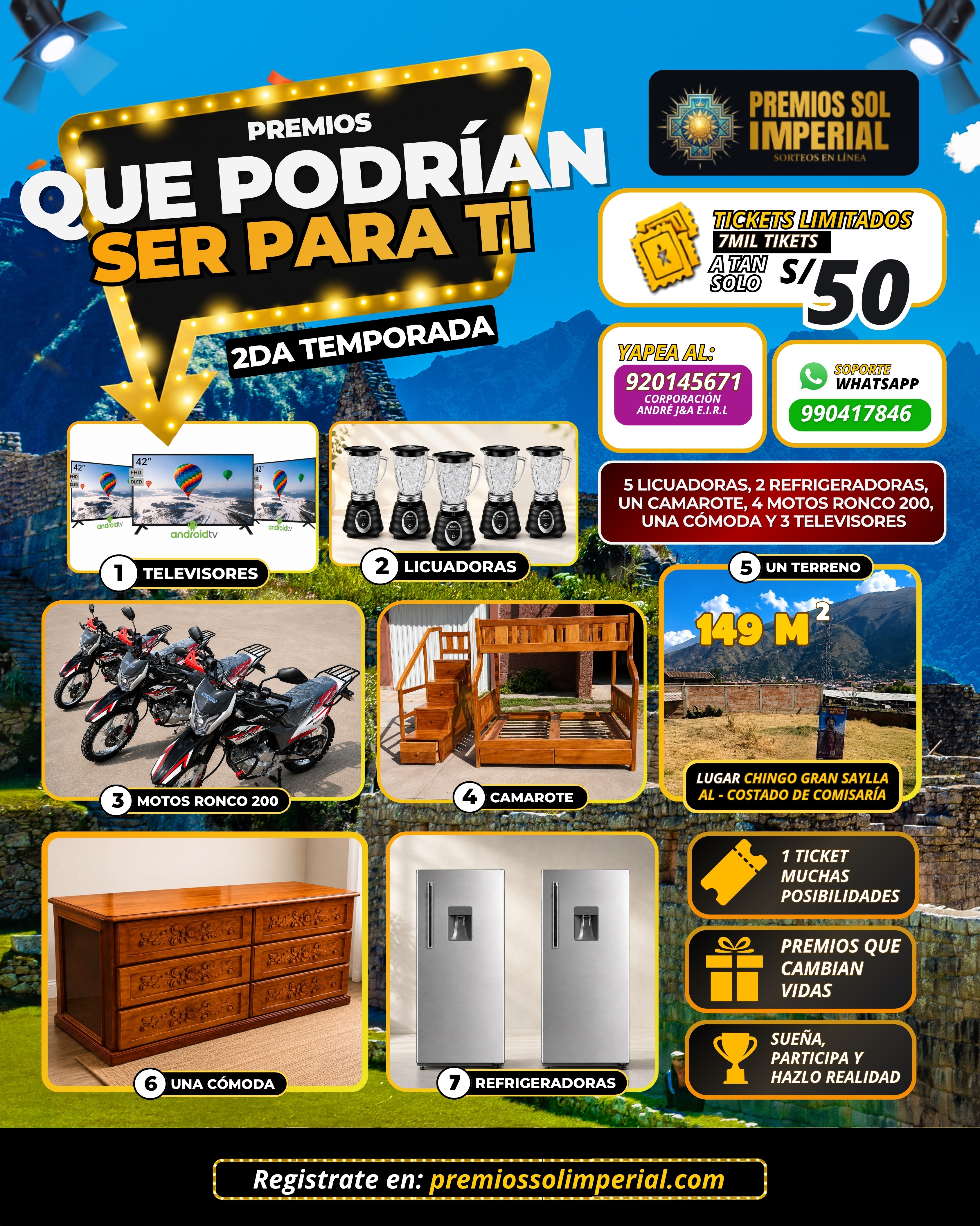 SEGUNDA TEMPORADA CON PREMIOS SOL IMPERIAL